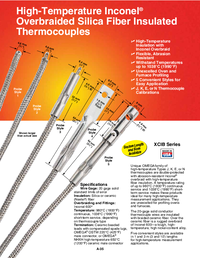 Thumbnail of document Data Sheet - XSIB-L High Temperature Inconel Overbraided Ceramic Fiber Insulated Thermocouples